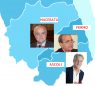 I presidenti delle Province di Macerata (Antonio Pettinari), Fermo (Fabrizio Cesetti) ed Ascoli (Piero Celani)