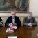 Nella foto da sinistra il sindaco Tommaso Claudio Corvatta, il vice Giulio Silenzi, il segretario generale Piergiuseppe Mariotti e l'assessore al bilancio Doriana Mengarelli