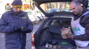 La droga sequestrata dai finanzieri