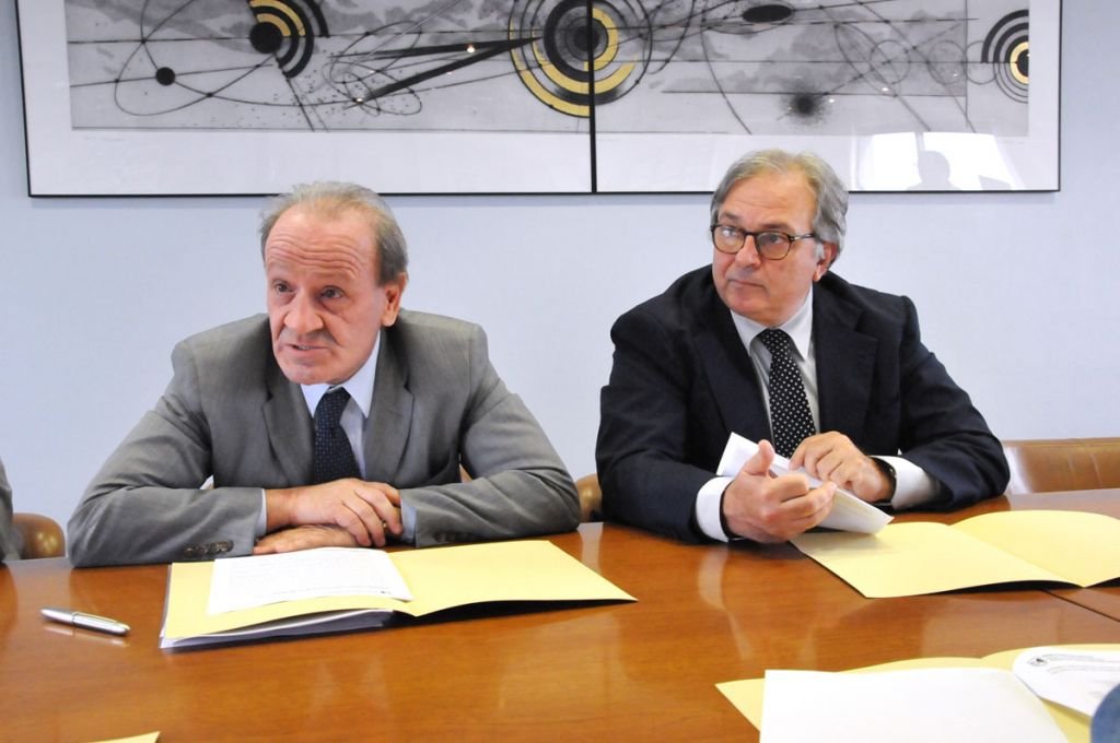 Presidente della Regione, Gian Mario Spacca, e assessore al Bilancio, Pietro Marcolini