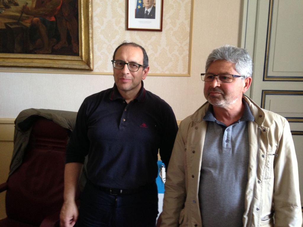 Il sindaco Tommaso Corvatta insieme con l'AD di Atac Sergio Cognigni