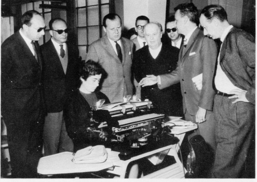 Bigiaretti con Olivetti ad Ivrea1957