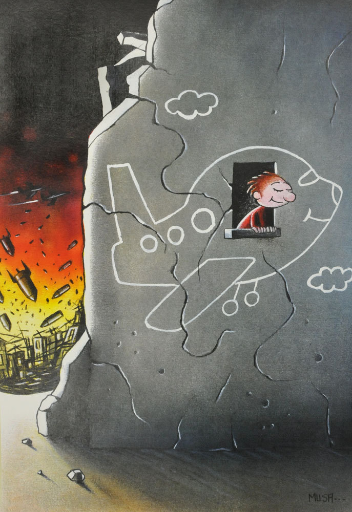 “Escape” è la vignetta di Gumus Musa che ha vinto il primo premio tramite il voto in rete