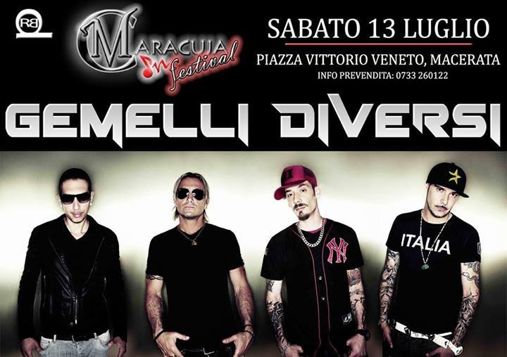 Sabato 13 luglio, i Gemelli DiVersi a Macerata