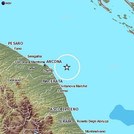 Il terremoto registrato in mattinata (Immagine Ingv.it)
