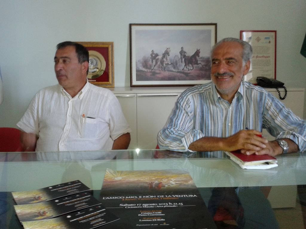 Da sinistra Ubaldo Sagripanti dell'associazione dantesca e l'assessore Giulio Silenzi