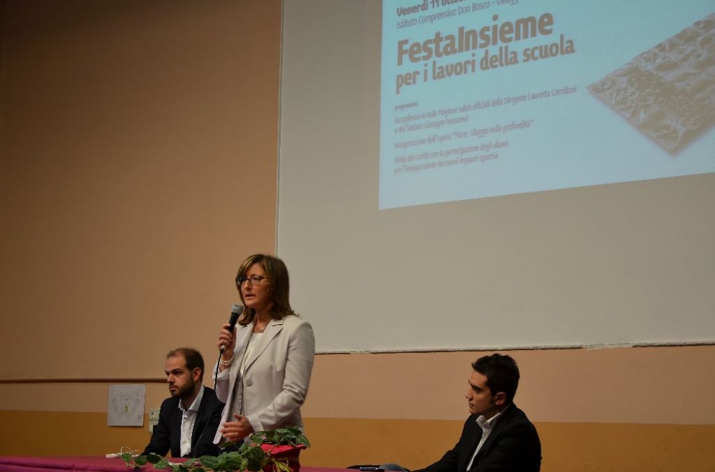 I saluti ufficiali nell’ Aula Magna dell’I.C. “Don Bosco”