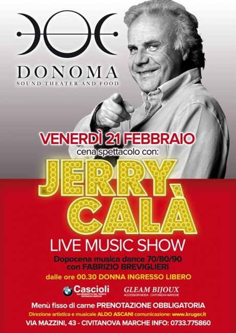 Gerry Calà ospite questa sera al Donoma di Civitanova