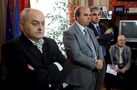 Fabio Macedoni durante una conferenza in Provincia