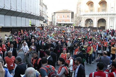 L'arrivo del pellegrinaggio a Loreto