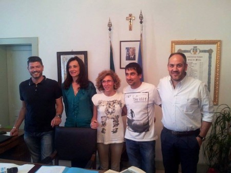 Da sinistra il vicesindaco Lorenzo Riccetti, la sindaco Sabrina Montali, gli assessori Loredana Zoppi, Attilio Fiaschetti e Italo Canaletti