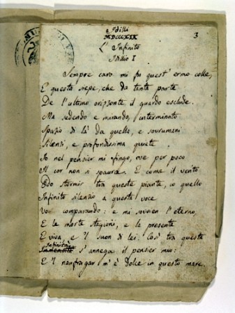Manoscritto originale Infinito di Visso