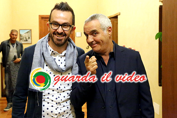 Il sindaco di Monte San Giusto Andrea Gentili con Giorgio Panariello, CLICCA SULL'IMMAGINE PER GUARDARE IL VIDEO