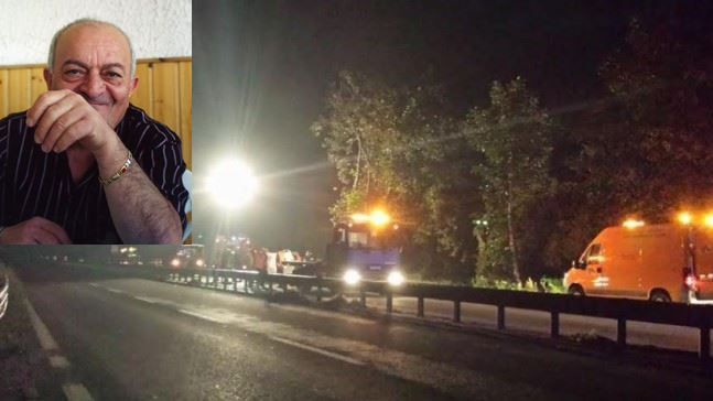Il luogo dove è avvenuto l'incidente, in alto la foto di Fernando Marucci
