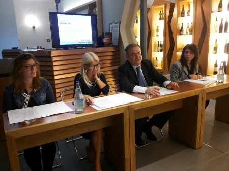 Un momento della presentazione del progetto "Made in Italy: Eccellenze in digitale" (Da sinistra) Ilaria Ippoliti, Lorenza Natali, Giuliano Bianchi e Valeria Bartolini