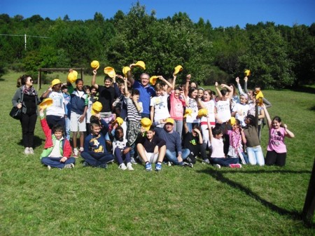 Gli alunni della scuola di Treia