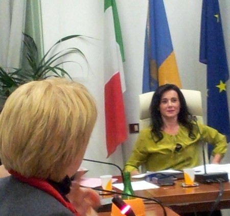 La Montali durante un intervento della Ubaldi