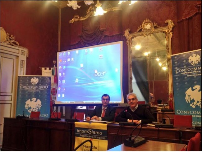 Massimiliano Polacco e il sindaco Romano Carancini
