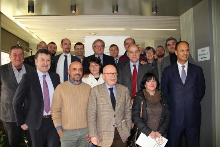 Il governatore Gian Mario Spacca con i rappresentanti dei soggetti aderenti a Food Brand Marche