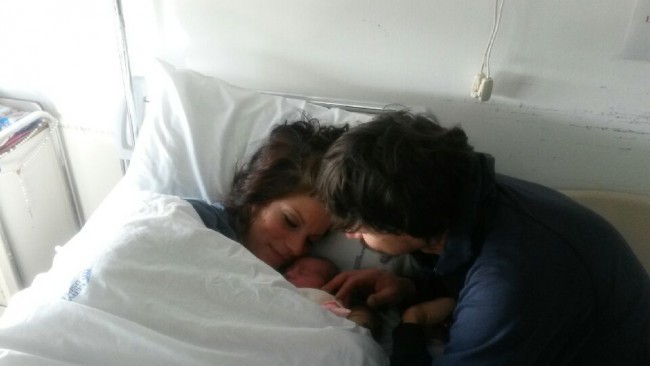 Samuel Legnaro, il secondo nato della provincia, con la mamma Lucia e il papà Andrea