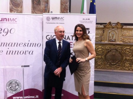 Il rettore Luigi Lacchè con Barbara Capponi