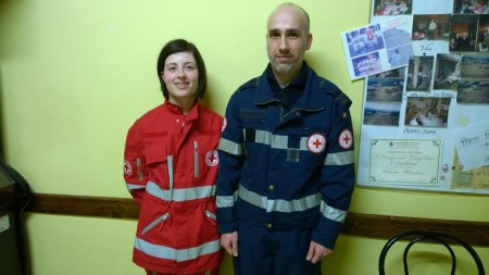 I volontari Lucia Coppari, relatrice dell'evento, e Cristian Molini