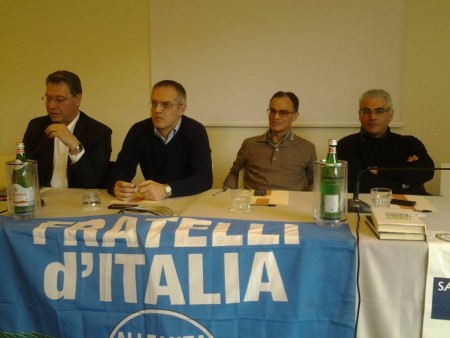 Da sinistra Carlo Ciccioli, Roberto Belvederesi, Magdi Allam e Pierpaolo Borroni