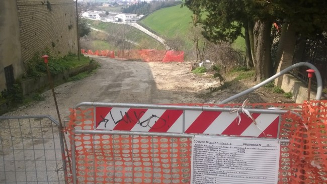 Il cantiere dell'Intagliata a Morrovalle