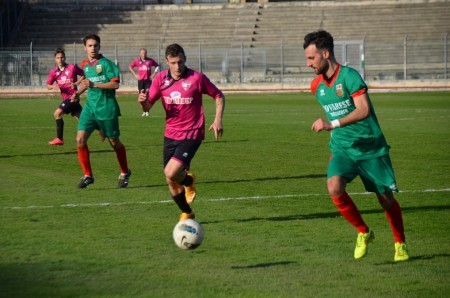 Un momento del derby Tolentino - Corridonia