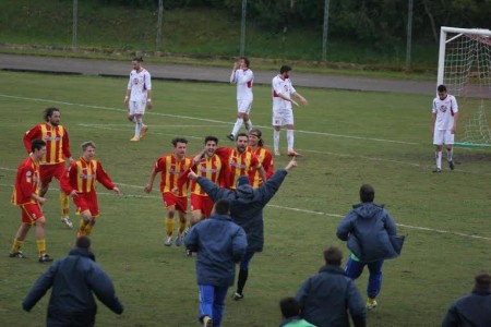 Il gol del pareggio della Recanatese