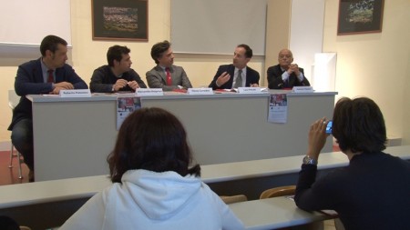Da sinistra: Roberto potentini, Alessandro Delpriori, Falvio Corradini, Luca Petrelli e Antonio Flamini