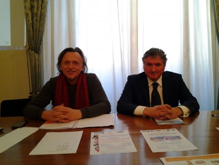 Il coordinatore ambito territoriale sociale 16 Valerio Valeriani e il sindaco di Tolentino Giuseppe Pezzanesi