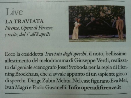 traviata degli specchi