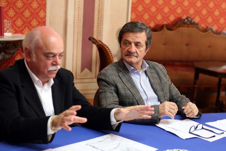 Il presidente della provincia Antonio Pettinari e il sindaco di San Severino Cesare Martini
