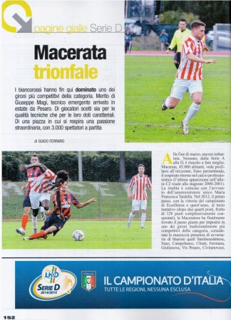 La pagina del Guerin Sportivo dedicata alla Maceratese