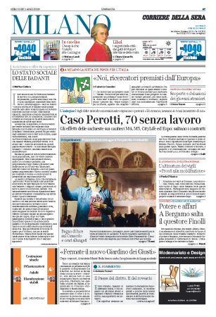 Lucrezia_Prima Pagina Corriere della Sera Milano
