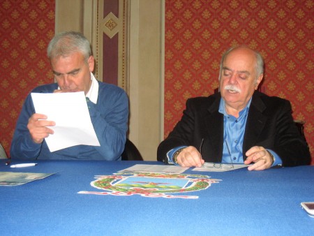 Il sindaco carancini e il presidente Pettinari