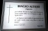 Il manifesto funebre ironico con cui Biagio Altieri avvisa di non essere morto