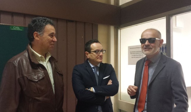 Da sinistra il comandante Sinobaldo Capaldi con gli avvocati Marco Massei e Giampaolo Cicconi