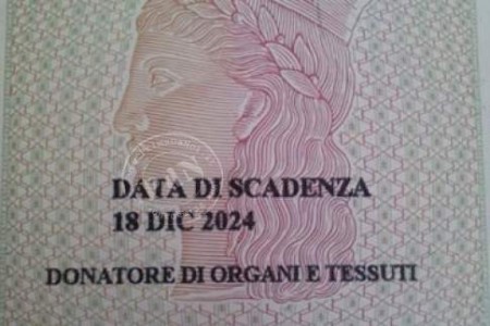 Carta identità consenso donare organi