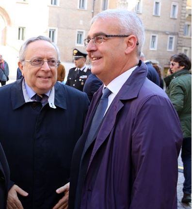 Il prefetto Pietro Giardina con il sindaco Romano Carancini