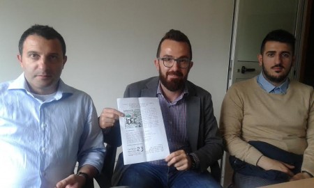 Il vice sindaco Mauro Spinelli, il sindaco Andrea Gentili e il consigliere comunale Lorenzo Polimanti