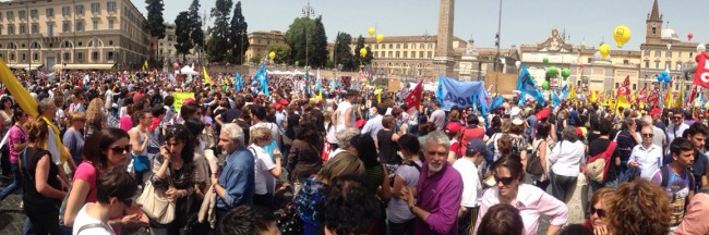 La protesta dei docenti a Roma