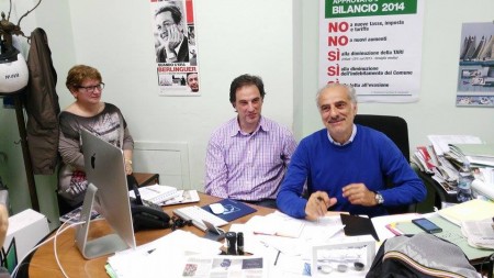 da destra la funzionaria Maria Luisa Malatini, il dirigente Marco Passarelli e l'assessore al bilancio Giulio Silenzi