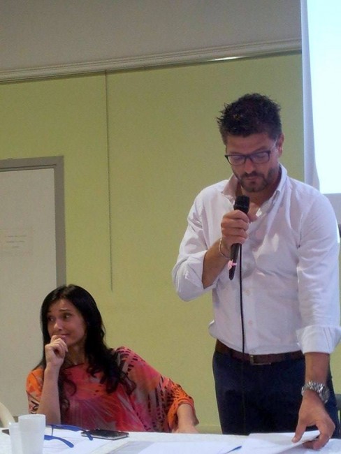 Sabrina Montali e Lorenzo Riccetti al tavolo dei relatori