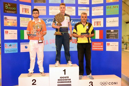 Michele Agostini sul gradino più alto del podio