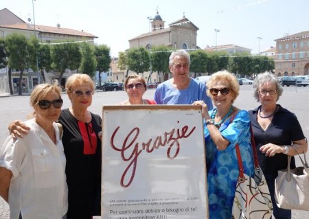 La delegazione Ant presente nell'ambulatorio di Piazza XX Settembre