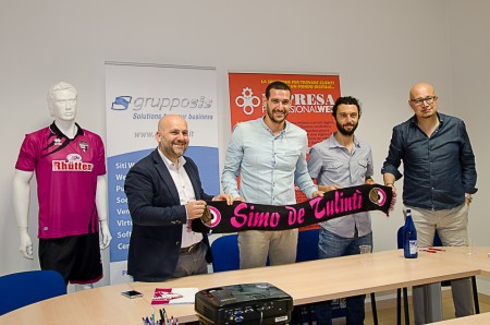 Il presidente Fabio Mazzocchetti, mister Matteo Possanzini, il suo vice Paolo Passarini e il vice presidente Marco Romagnoli