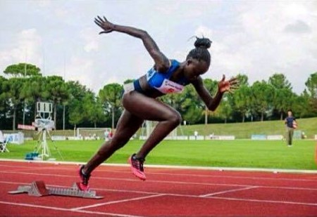 Sonia Kebe, protagonista ai campionati italiani allievi di Milano in una foto del suo profilo Facebook