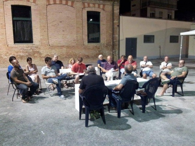 Alla conferenza stampa presenti, in prima fila da sinistra, Alessio Sampaolesi e Lorenzo Riccetti di Upp